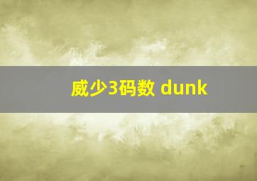 威少3码数 dunk